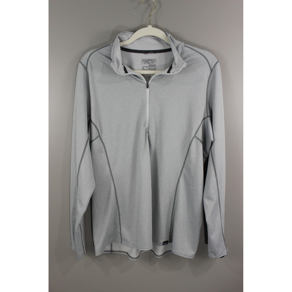 Patagonia Capilene Midweight Baselayer Womens XL Gray Great 1/4 Zip Polartec Top